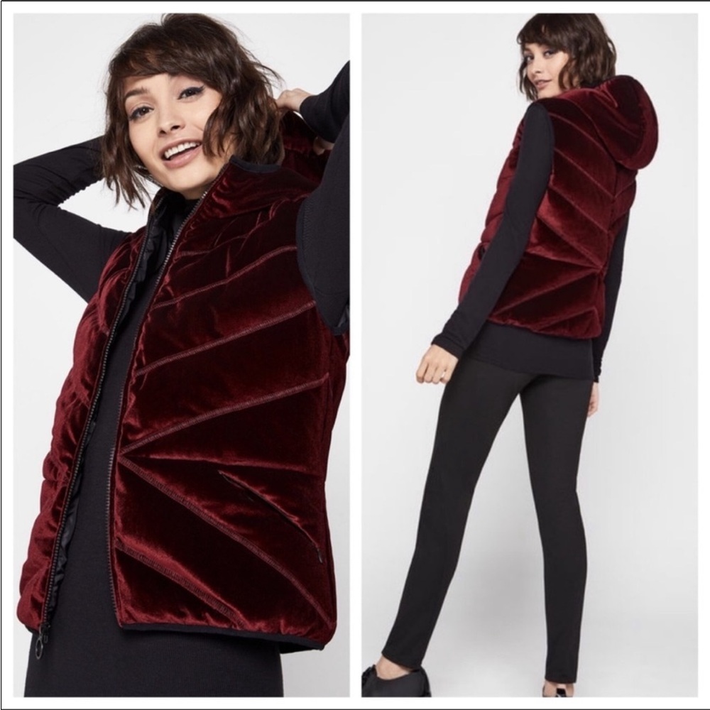 BCBGeneration Ruby Velvet Hooded Vest